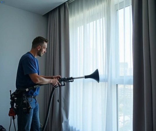 Professional curtain steam cleaning process equipment Matty Curtain Cleaning yarrabilba