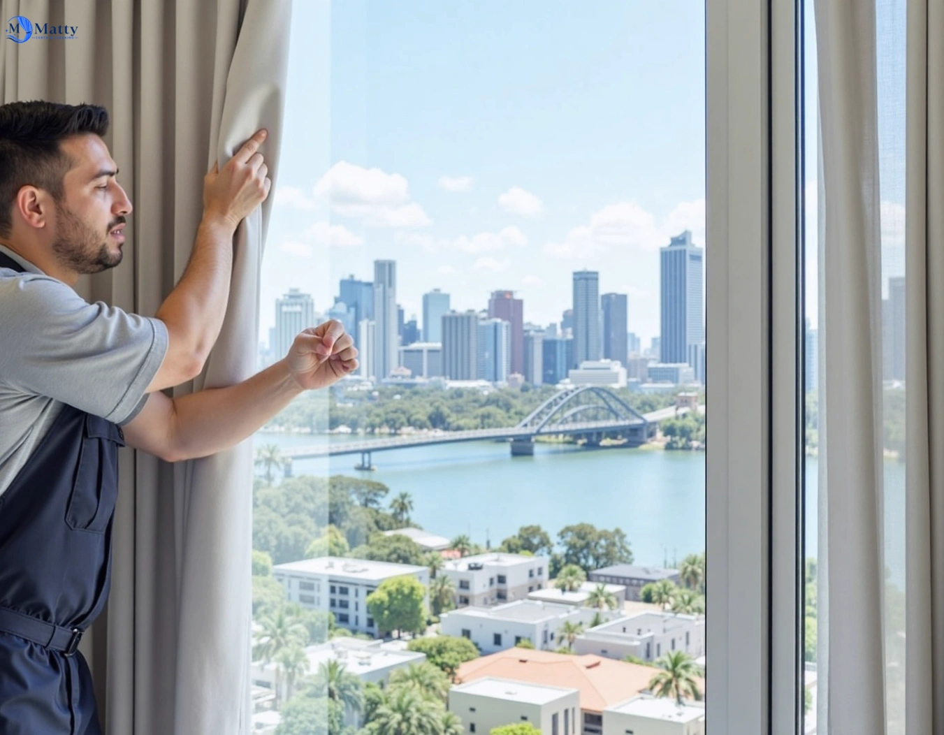 Professional curtain steam cleaning service yarrabilba QLD by Matty Curtain Cleaning